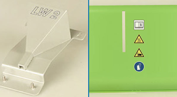 Siebdruck auf Blechteilen bei Mitsch Blechbearbeitung